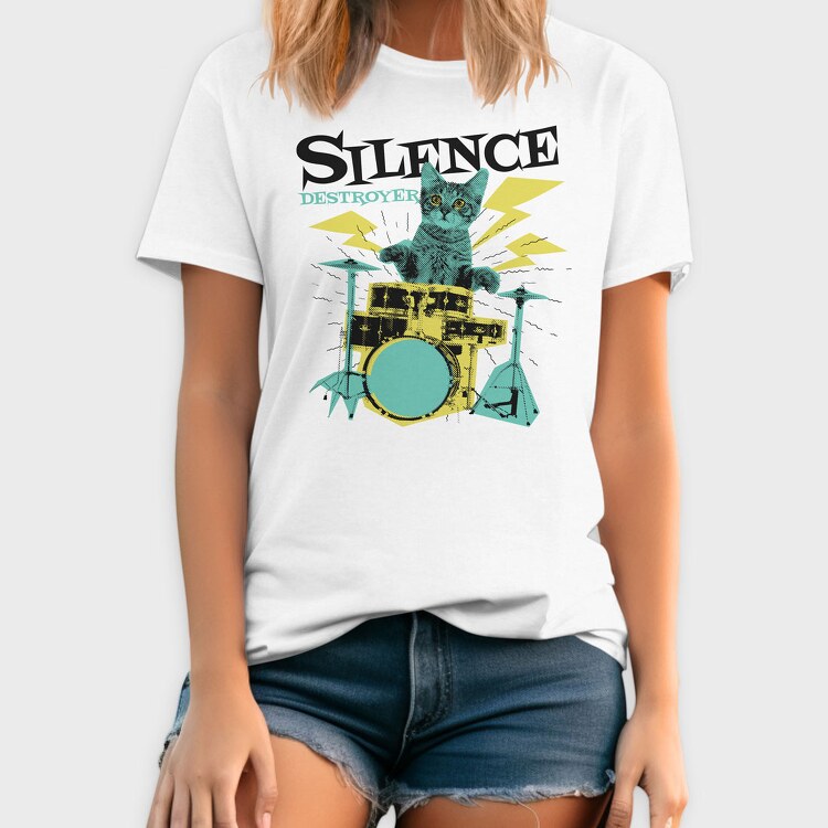 Cat Drummer 3, Tricou Barbati (Unisex)