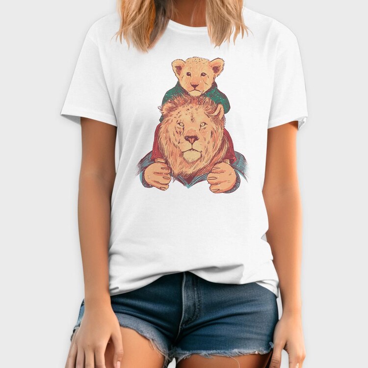 Father And Son Lion, Tricou Barbati (Unisex)