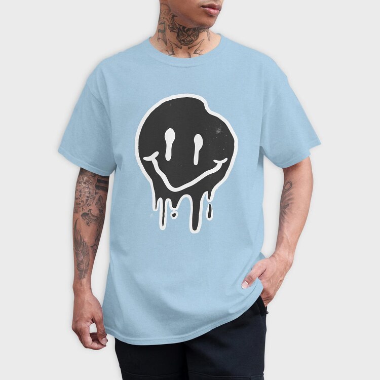 Black Smiley, Tricou Barbati (Unisex)