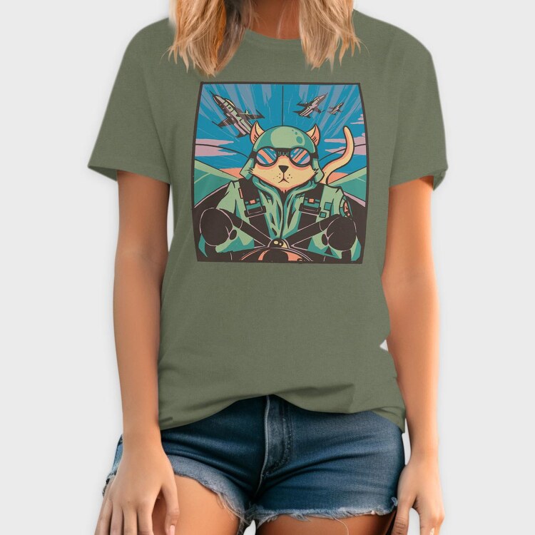 Airplane Cat, Tricou Barbati (Unisex)