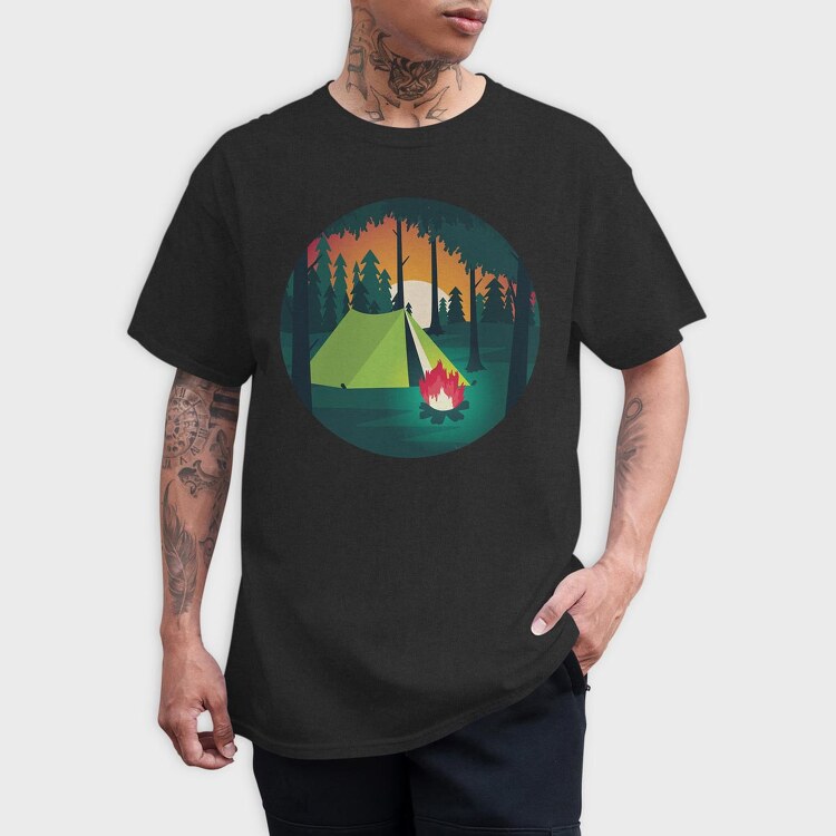 Camping Night, Tricou Barbati (Unisex)