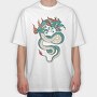 Fire Flames Dragon, Tricou Oversize Barbati (Unisex)