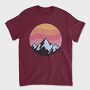 Retro Sunset Mountain, Tricou Barbati (Unisex)