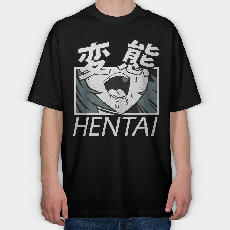 Hentai 3, Tricou Oversize Barbati (Unisex)