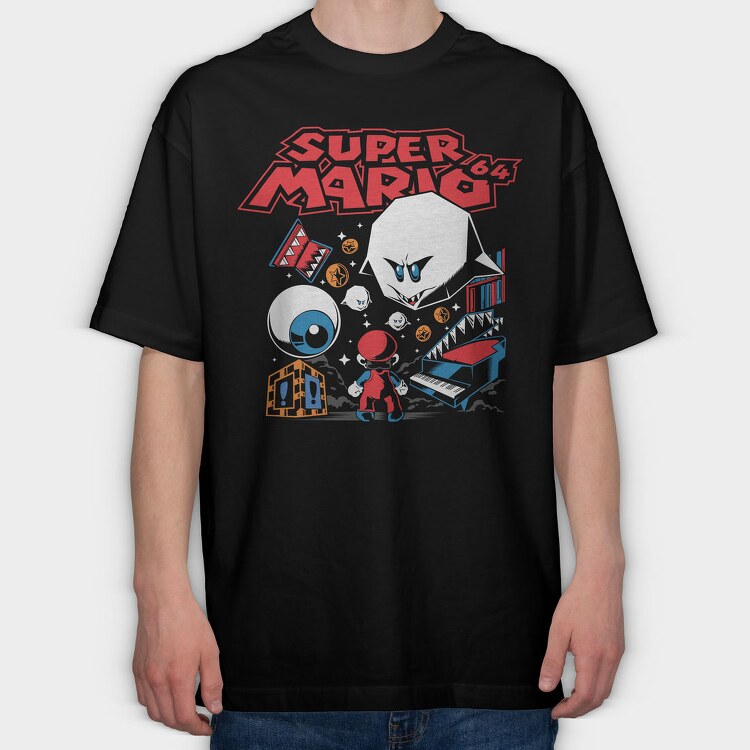 Super Mario 64, Tricou Oversize Barbati (Unisex)