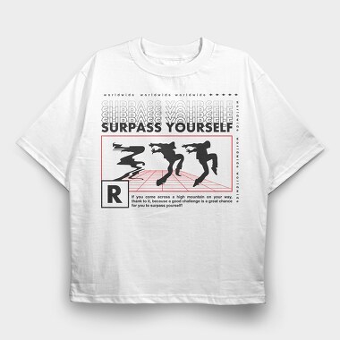 Surpass Yourself 1, Tricou Oversize Barbati (Unisex)