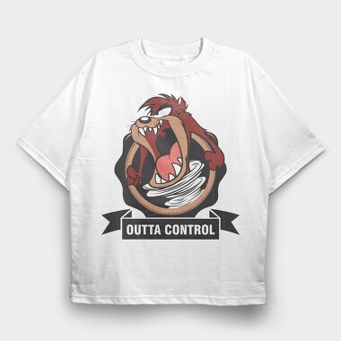 Tasmanian Devil Outta Control, Tricou Oversize Barbati (Unisex)