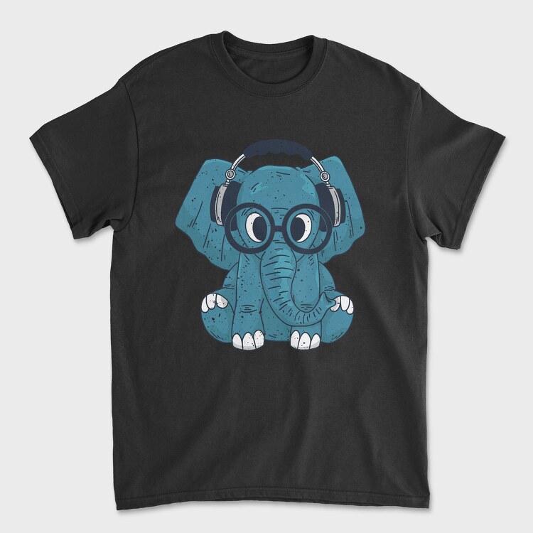 Elephant With Glasses, Tricou Barbati (Unisex)