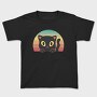 Peeking Cat Retro Sunset, Tricou Copii