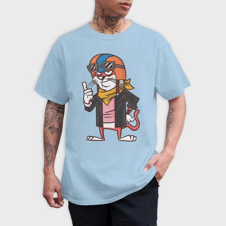 Cat Biker, Tricou Barbati (Unisex)