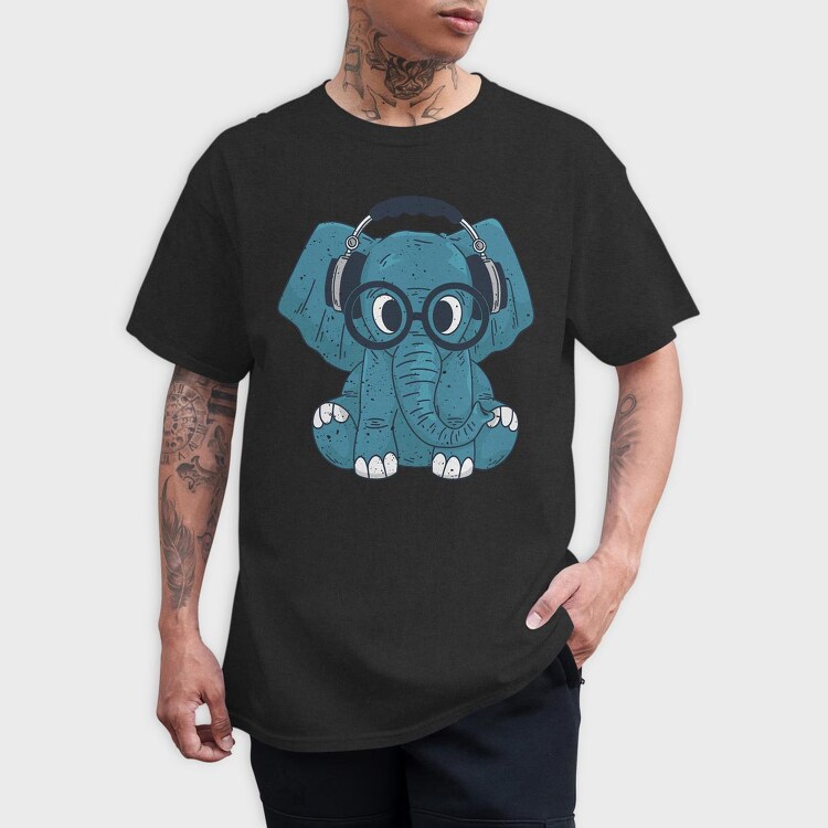 Elephant With Glasses, Tricou Barbati (Unisex)