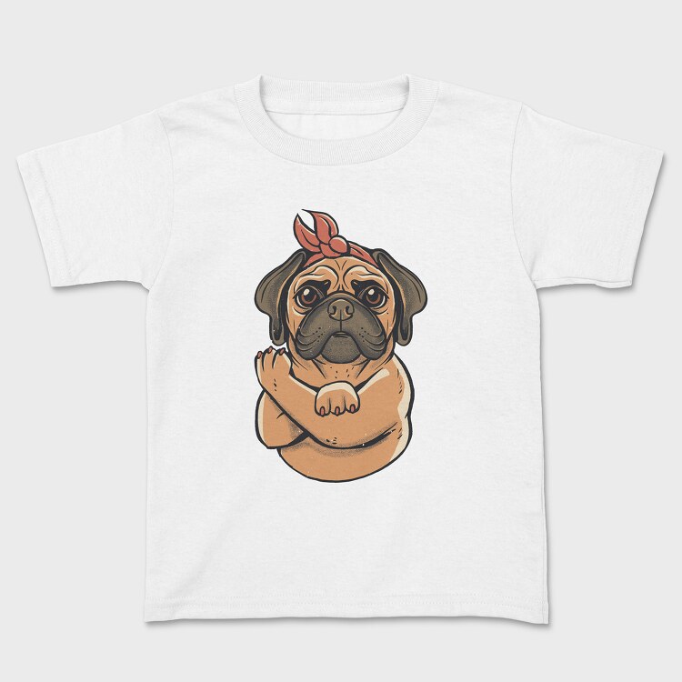 Pug Strong Woman, Tricou Copii