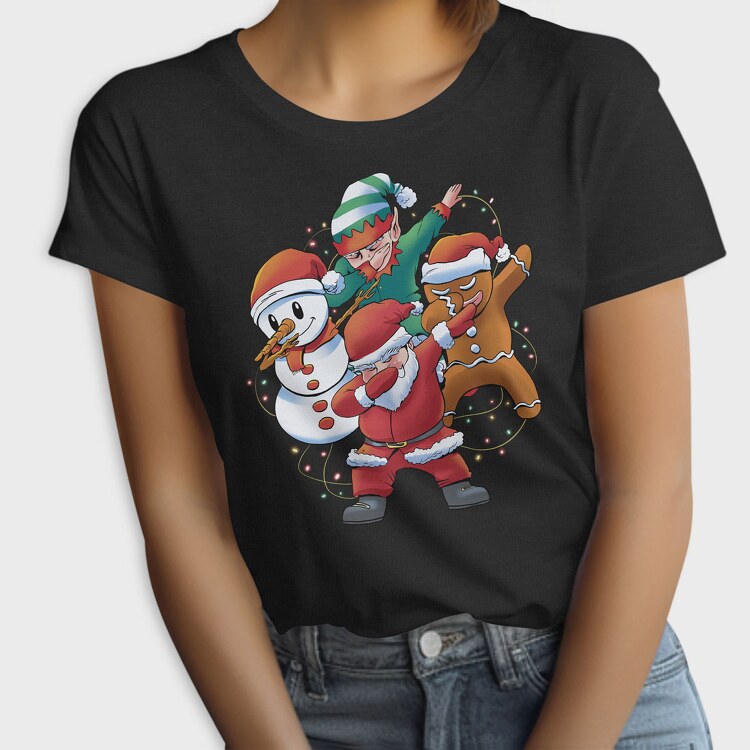 Santa Friends Dabbing, Tricou Femei