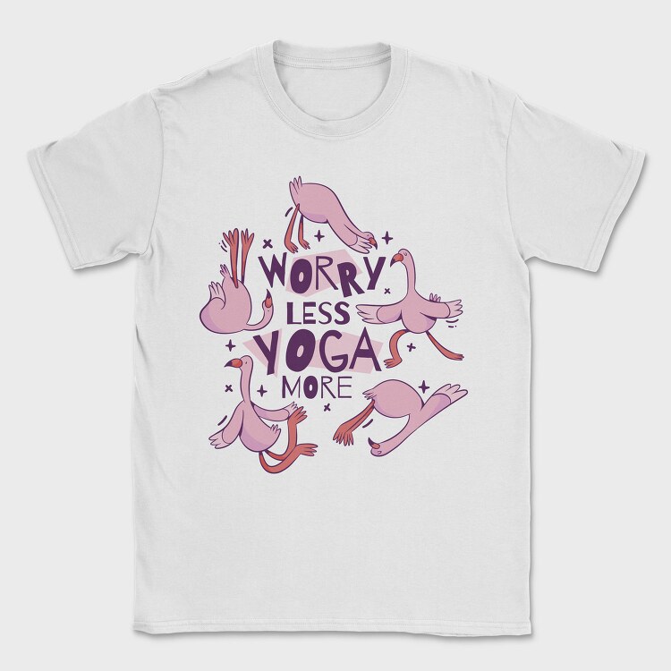 Flamingo Doing Yoga Worry, Tricou Barbati (Unisex)