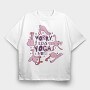 Flamingo Doing Yoga Worry, Tricou Oversize Barbati (Unisex)