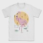 Flamingo Drinking Wine Cool, Tricou Barbati (Unisex)