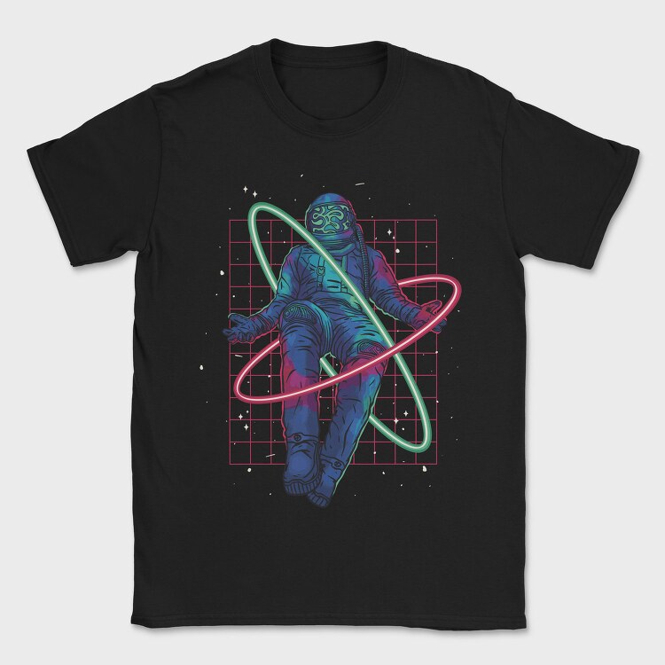Floating Astronaut Neon Psicodelic, Tricou Barbati (Unisex)