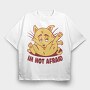Not Afraid Cat Funny, Tricou Oversize Barbati (Unisex)