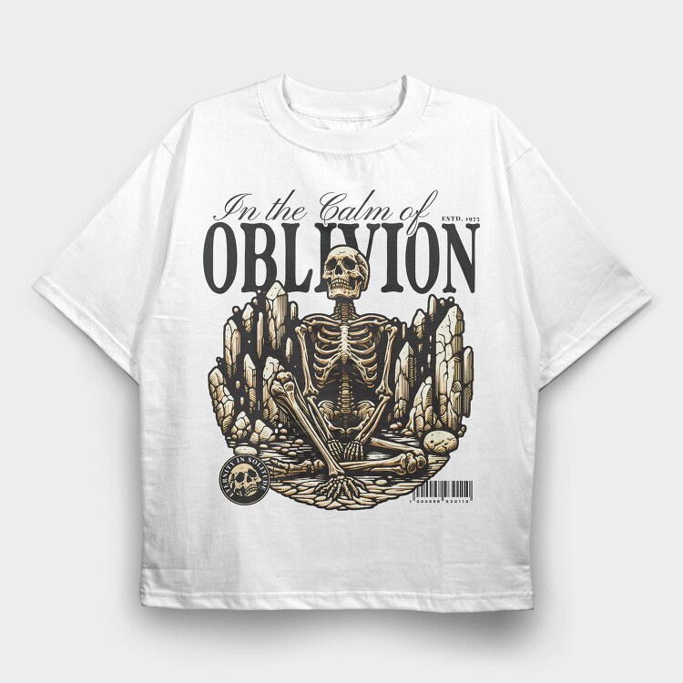 Oblivion Skeleton Quote, Tricou Oversize Barbati (Unisex)
