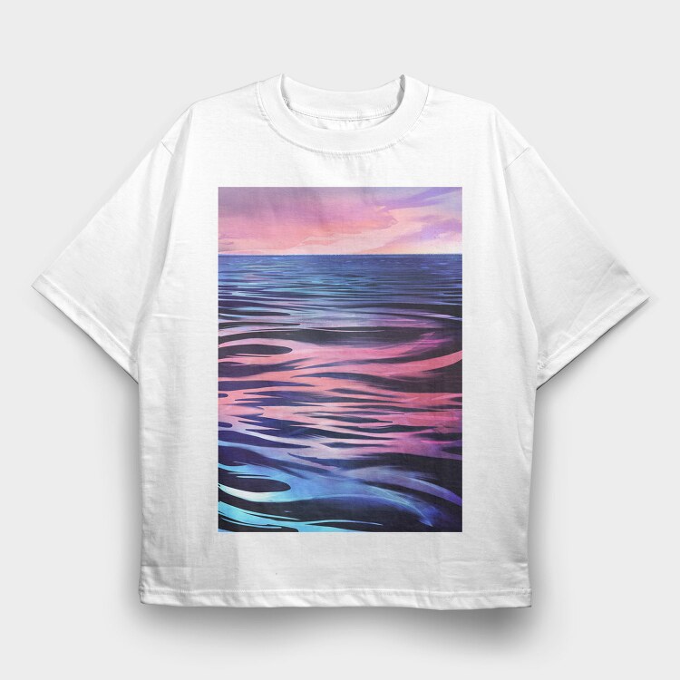 Ocean Surface Landscape Painting, Tricou Oversize Barbati (Unisex)