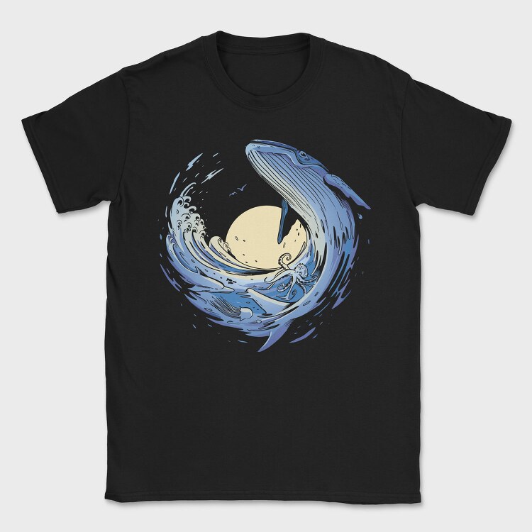 Ocean Wave Whale Sea Animals, Tricou Barbati (Unisex)