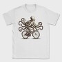 Octopus On Bicycle Ride, Tricou Barbati (Unisex)