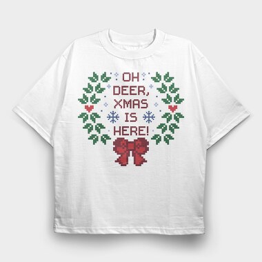 Oh Deer Xmas, Tricou Oversize Barbati (Unisex)