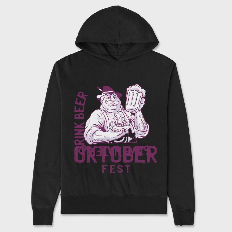 Oktoberfest Man With Beer Tote, Hanorac Oversize Barbati (Unisex)