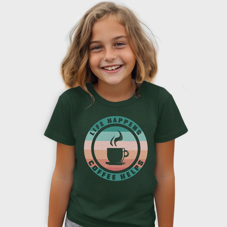 Life Happens Coffee Helps, Tricou Copii