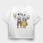 Oktoberfest Skeleton Couple, Tricou Oversize Barbati (Unisex)