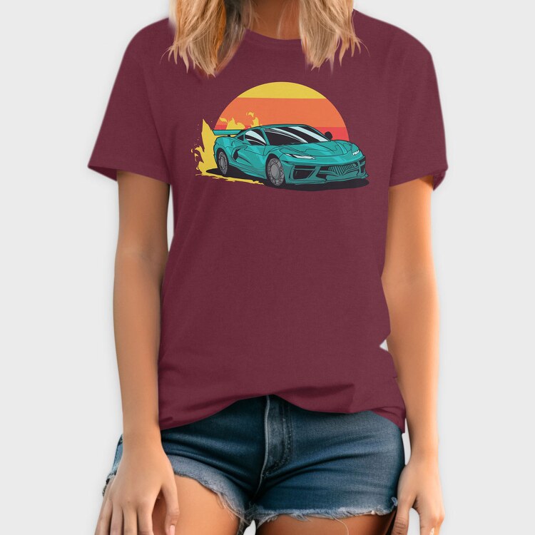 Racecar Retro Sunset, Tricou Barbati (Unisex)
