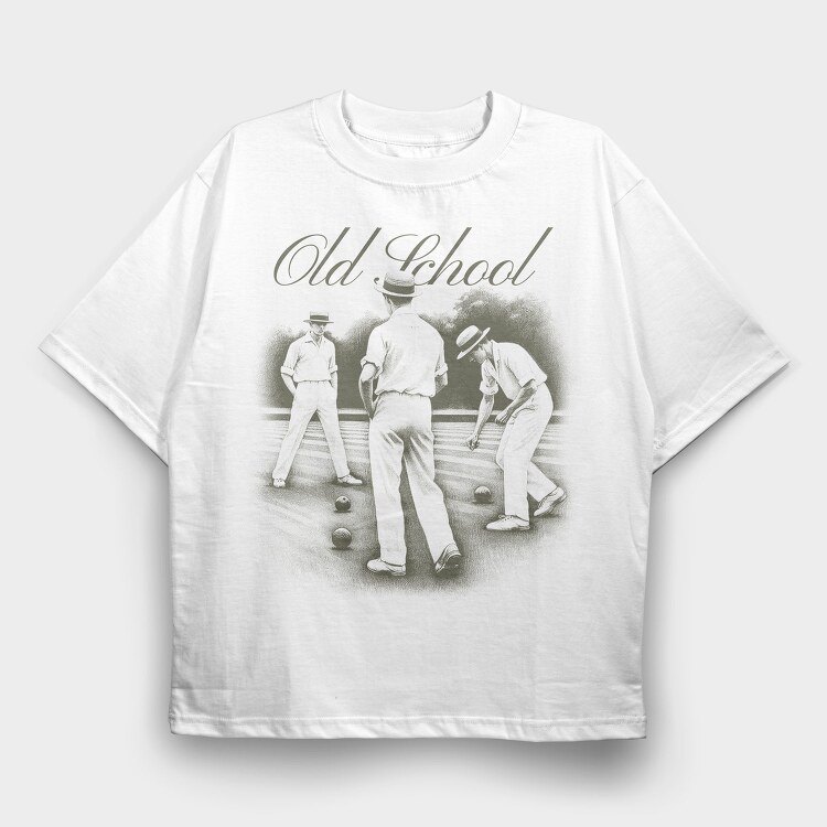 Old School Bowlers Vintage, Tricou Oversize Barbati (Unisex)