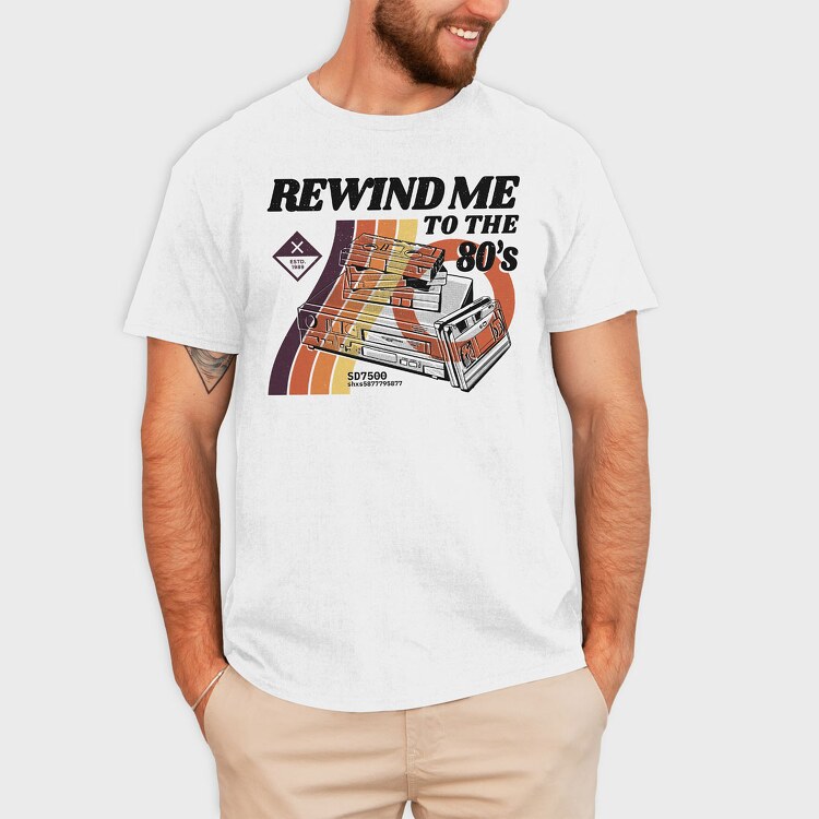 Rewind Me to the 80 S, Tricou Barbati (Unisex)