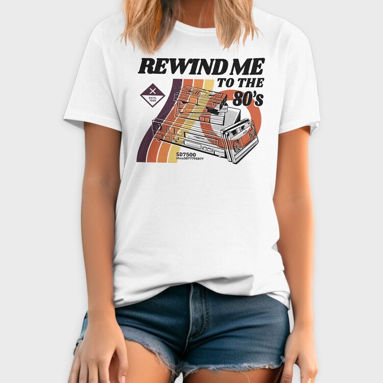 Rewind Me to the 80 S, Tricou Barbati (Unisex)
