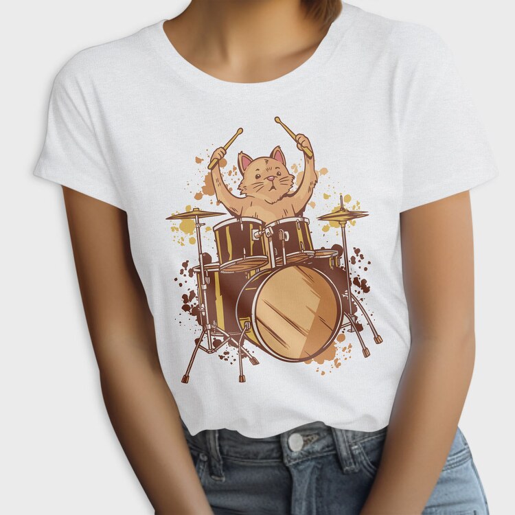 Drummer Cat, Tricou Femei