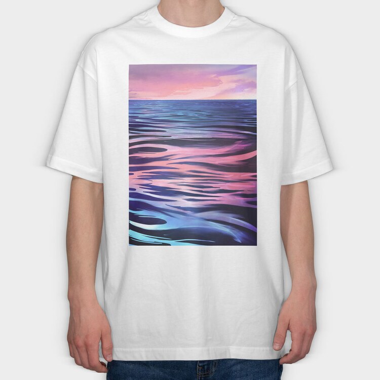 Ocean Surface Landscape Painting, Tricou Oversize Barbati (Unisex)
