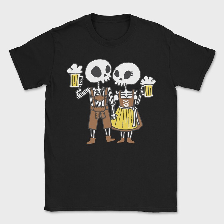 Oktoberfest Skeleton Couple, Tricou Barbati (Unisex)