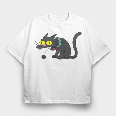 Vector Simpsons Cat, Tricou Oversize Barbati (Unisex)