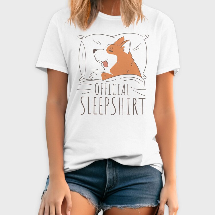 Official Sleep Shirt Corgi, Tricou Barbati (Unisex)