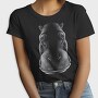 Monochrome Hippo Head, Tricou Femei