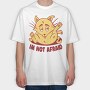 Not Afraid Cat Funny, Tricou Oversize Barbati (Unisex)
