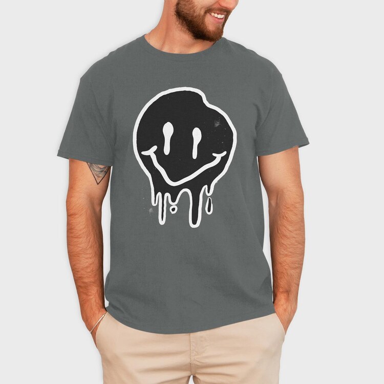 Black Smiley, Tricou Barbati (Unisex)