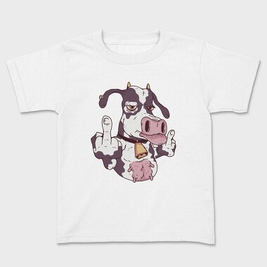 Cow Cartoon Middle Finger, Tricou Copii