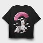 Skydiving Alpaca, Tricou Oversize Barbati (Unisex)