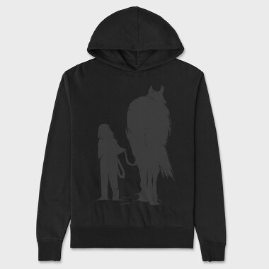 Girl And Horse, Hanorac Oversize Barbati (Unisex)