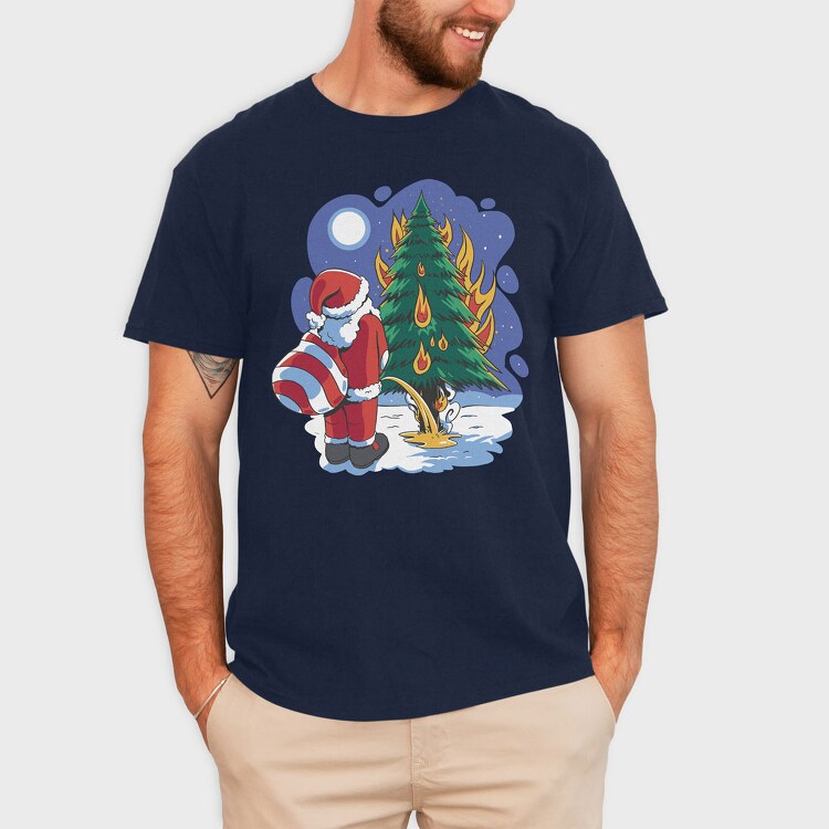 Santa Tree Pee, Tricou Barbati (Unisex)