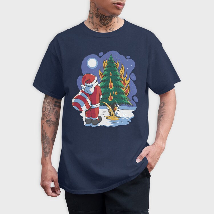 Santa Tree Pee, Tricou Barbati (Unisex)