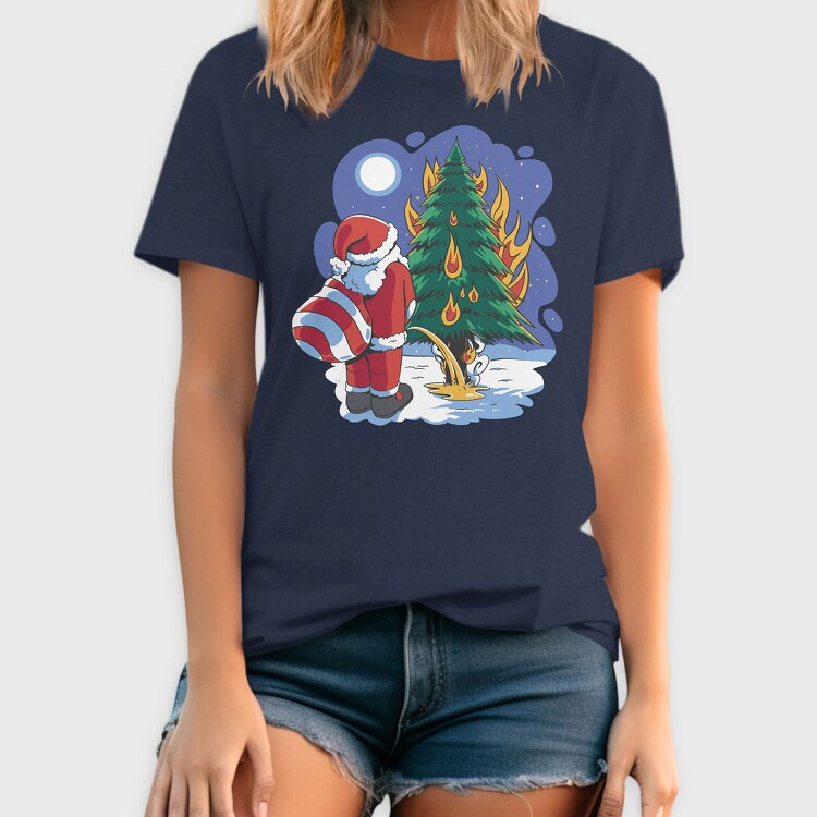Santa Tree Pee, Tricou Barbati (Unisex)