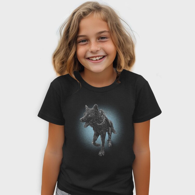 Girl Riding Wolf, Tricou Copii