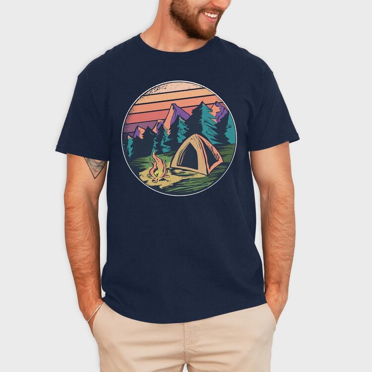 Camping, Tricou Barbati (Unisex)